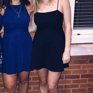 Lulus Navy Scalloped mini dress